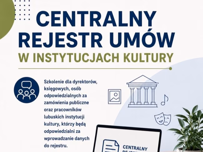 Afisz szkolenie Centralny Rejestr Umów.